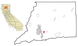 Shasta County California Incorporated and Unincorporated areas Palo Cedro Highlighted